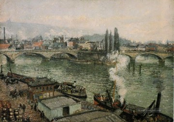 die pont rouen grau Wetter 1896 Camille Pissarro Corneille Ölgemälde